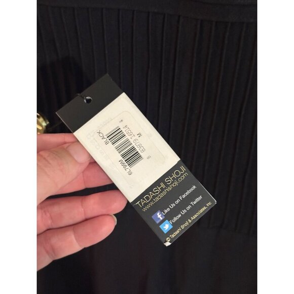 NWT Tadashi Shoji Black Mesh Illusion Cocktail Dress - Picture 14 of 14